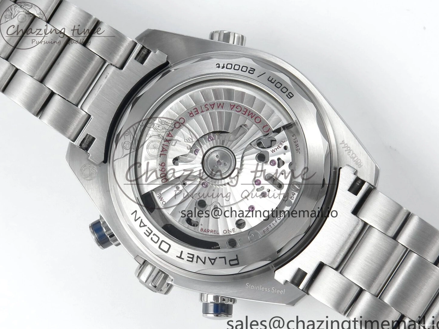 0125 FreshLook Planet Ocean Master Chronometer 600M 45.5mm SS SCF 1:1 Best Edition Black Bezel Black Dial on SS Bracelet A9900 Super Clone 7675